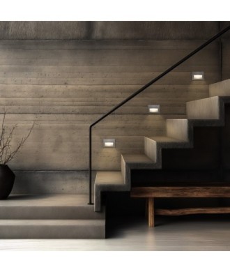 kelvo® STEPART KLV-101-0084 Χωνευτό Φωτιστικό Σκαλοπατιού - Διαδρόμου LED 6W 750lm 45° AC 220-240V Αδιάβροχο IP65 Θερμό Λευκό 2700K - Lumileds SMD Chip & TÜV SÜD Driver - Γκρι Ανθρακί Ματ - Μ11.5 x Π5.3 x Υ8.3cm - Q10.63 x 7.61cm - 5 Χρόνια Εγγύηση